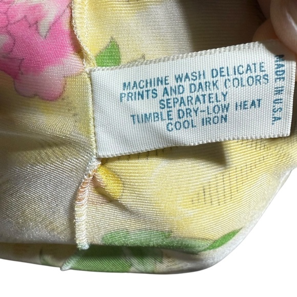 Vanity Fair 70s Vintage Yellow Floral Satin Robe Sz 34 Small Lace Pumpkin Fall - Picture 7 of 12